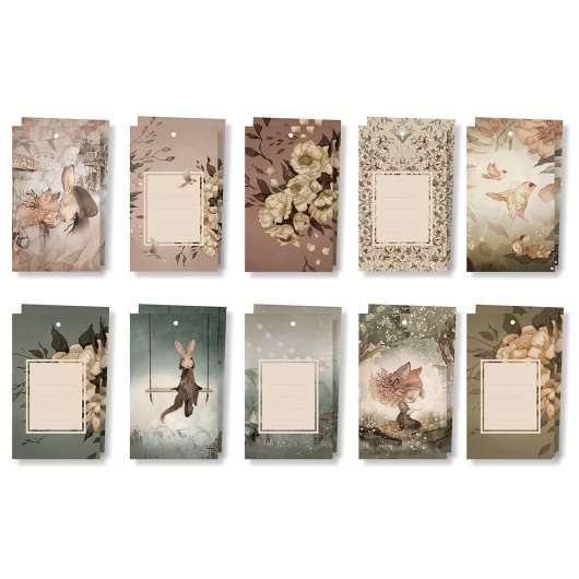  Gift tags Flowers and Tivoli 10-pack
