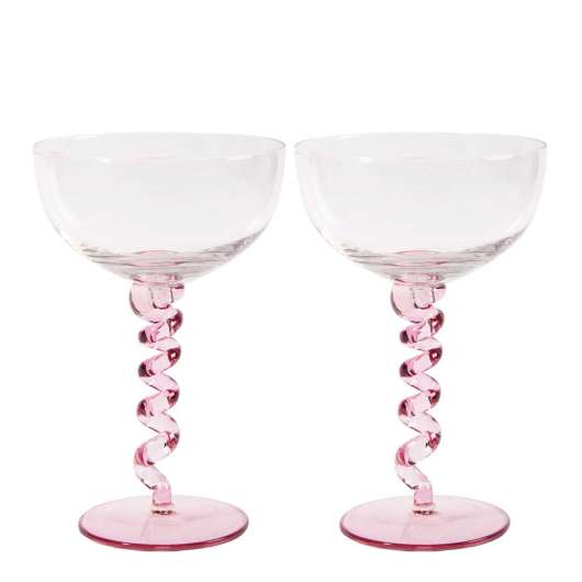 & klevering - Spiral Champagne Coupe 2-pack Rosa