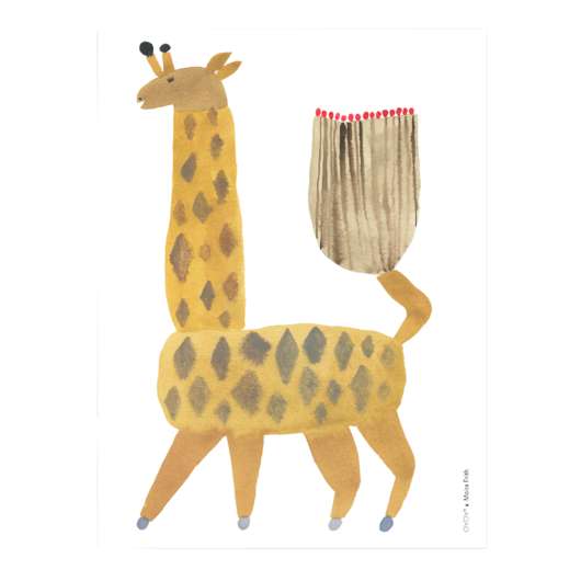 Affisch 30x40 cm Giraffen Noha