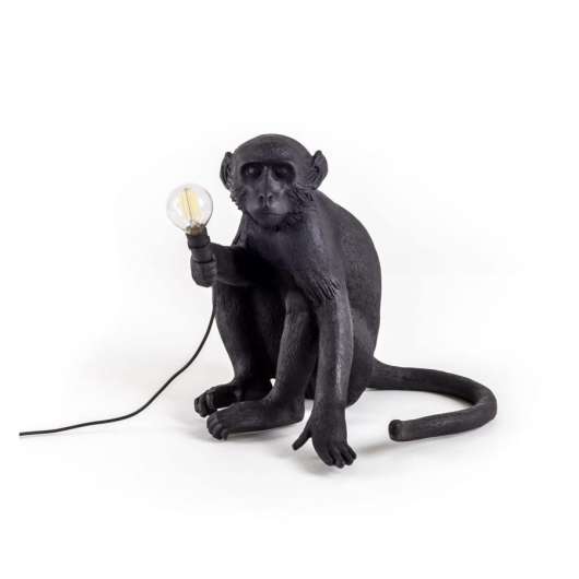 Aplampa Sittande svart Monkey Lamp Outdoor