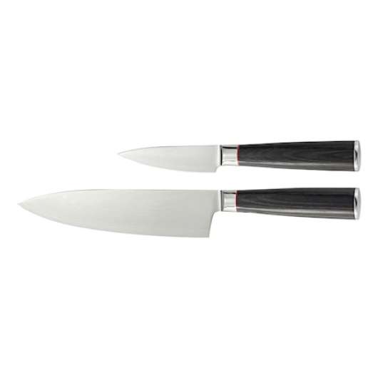 Azuma Damascus kniv set kockkniv och skalkniv