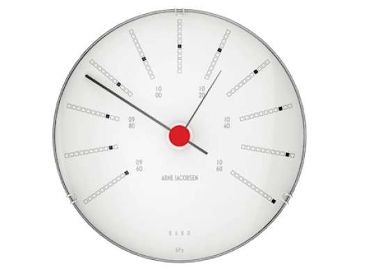 Bankers Barometer Ø12 cm vit/svart/röd