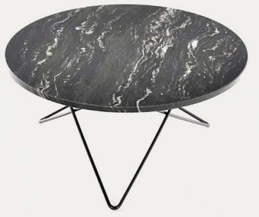 Big O table matbord Black Marquina/black steel