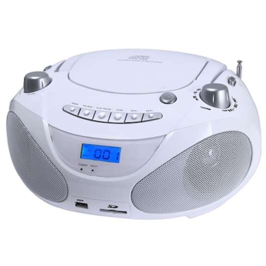 Boombox CD/Radio/MP3/USB White