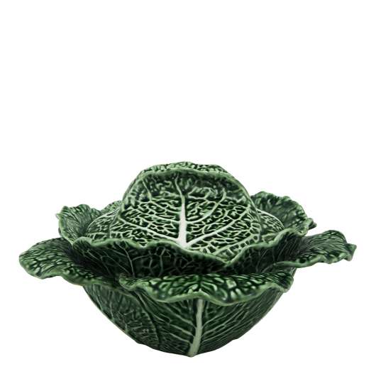Bordallo Pinheiro - Cabbage Terrin / Skål med lock Kålblad 2 L Grön