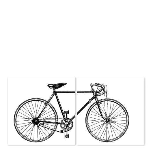 Boubouki - Kakeldekor Cykel 15x15 cm 2-pack Vit