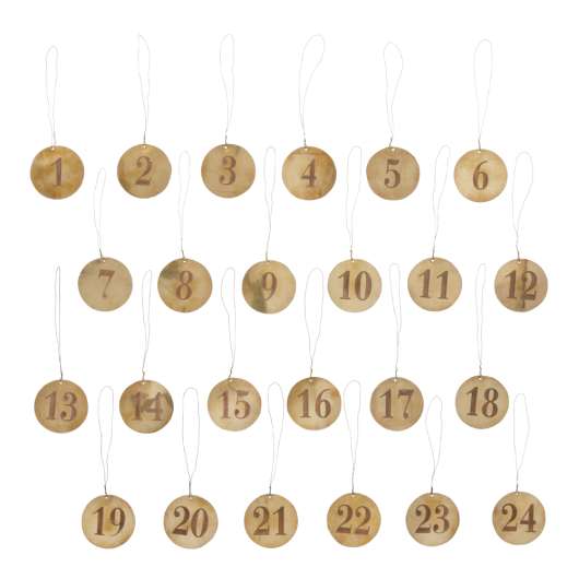 Bungalow - Adventskalender 24 siffror 5 cm Guld