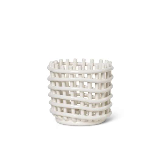Ceramic Basket  Small Off-White, Ferm Living