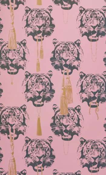 Coco tiger tapet 10 m - Pink