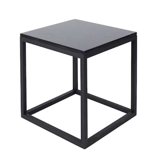 Cube Sidobord Small Marmor - svart/svart