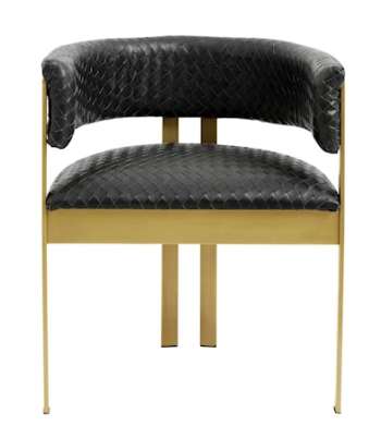 EA dinner chair black weaving/golden