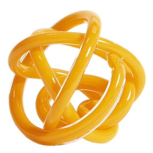 Glasskulptur Knot No 2 S Varm Gul