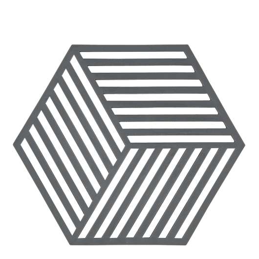 Hexagon Grytunderlägg Silikon 16 cm Grå
