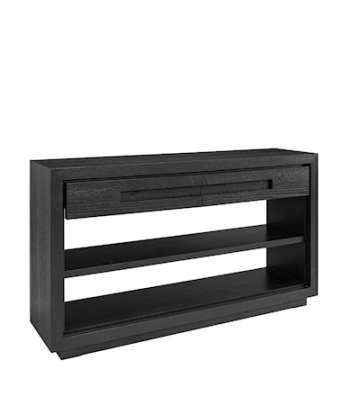 HUNTER console w/2 drawers black oak