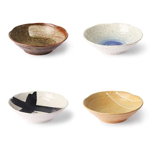 Kyoto Japanska Skålar 4-pack Ø16,5x4,5 cm Keramik Multi
