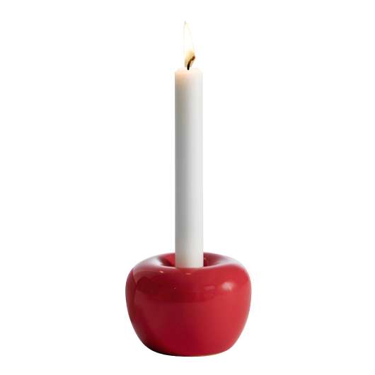Ljusstake Äpple 10,5 cm Röd
