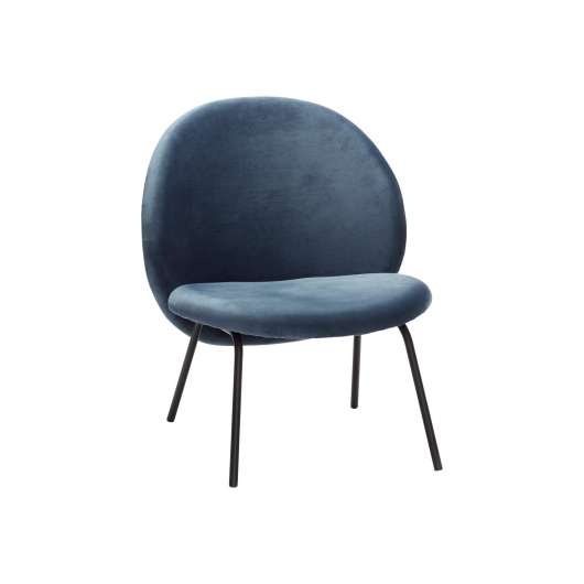 Lounge stol Boule blå sammet