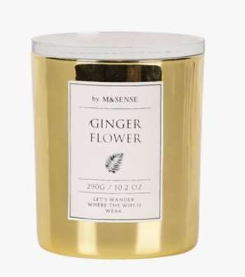 M & Sense Flower påslakanset i garnfärgad bomull guld