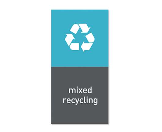 Magnetetikett till Soptunna Mixed Recycling