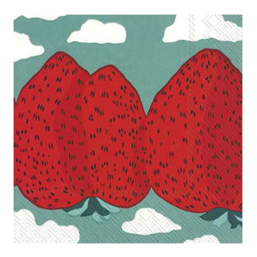 Marimekko - Servett Mansikkavuoret Jordgubbar 33x33 cm