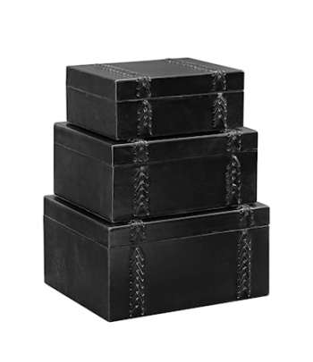 MENDOZA Box 3-set leather black