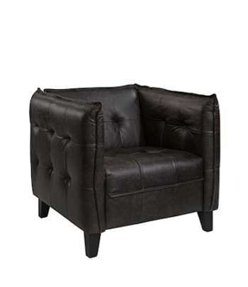 MILLAU armchair black leather
