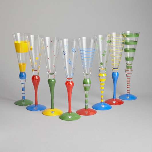 Orrefors - Champagneglas "Clown" 8 st