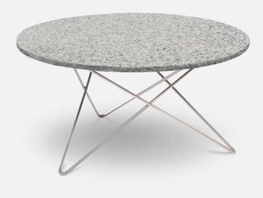 Outdoor O Table Granit med Rostfritt Stålben Ø80