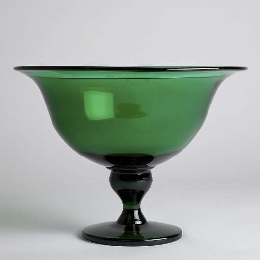 Reijmyre Glasbruk - SÅLD Skål på fot 12,5 cm Grön