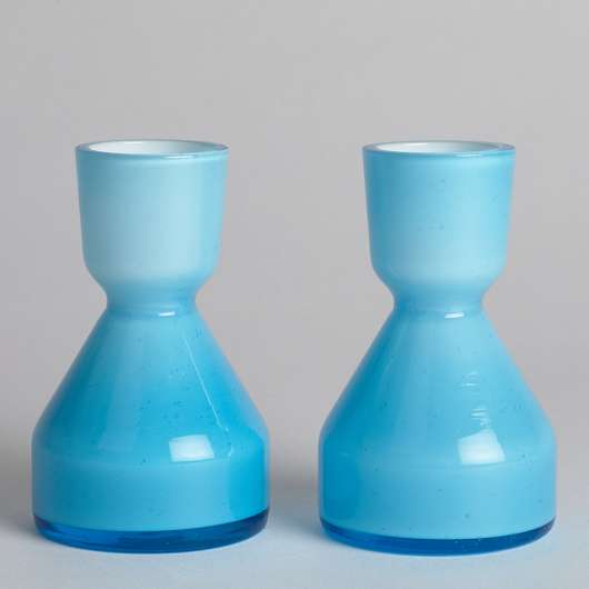 SÅLD Vintage Blå Glas Vas 1 par