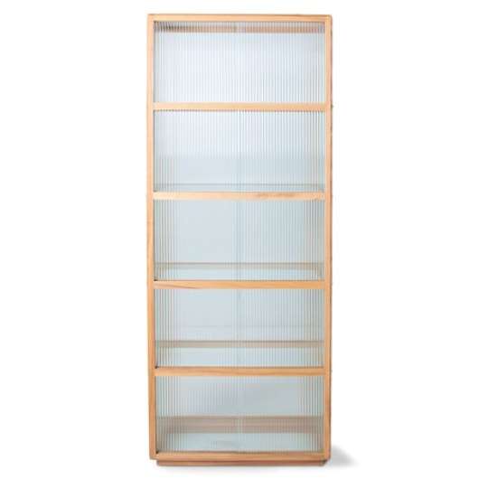 Skåp i trä med räfflat glas - display cabinet