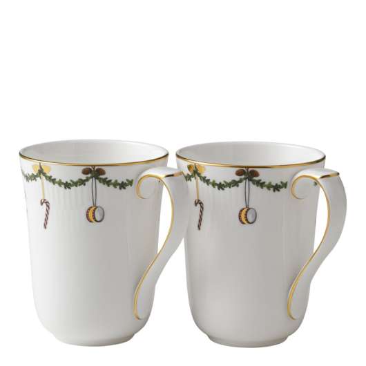 Star Fluted Christmas Mugg 33 cl 2-pack