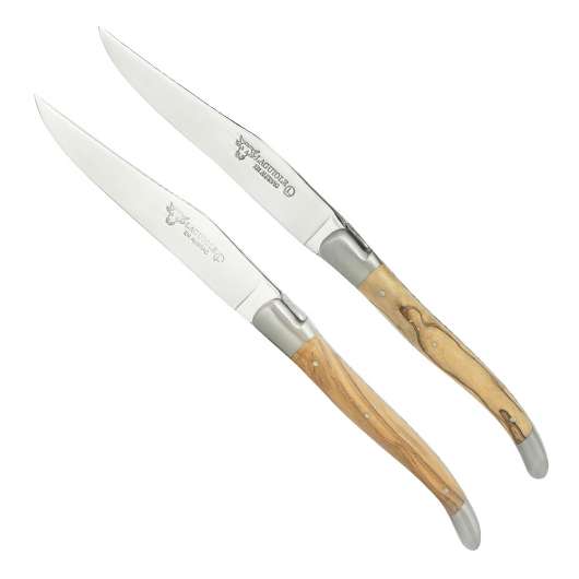 Stekkniv 2-pack Olivträ/Rostfri