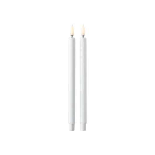 STOFF LED taper candles/kertelys by Uyuni Lighting (box w/2 pcs) - white/hvid