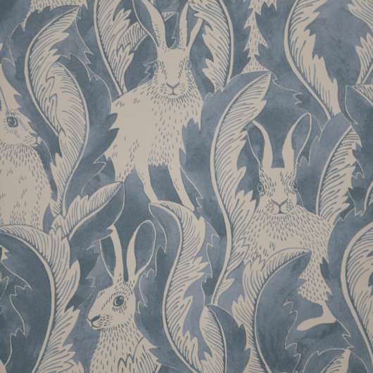 Tapet Hares in Hiding Smokey Blue Långelid