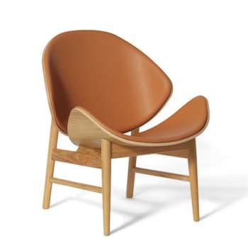 The Orange Lounge Chair Cognac Läder Vitoljad Ek