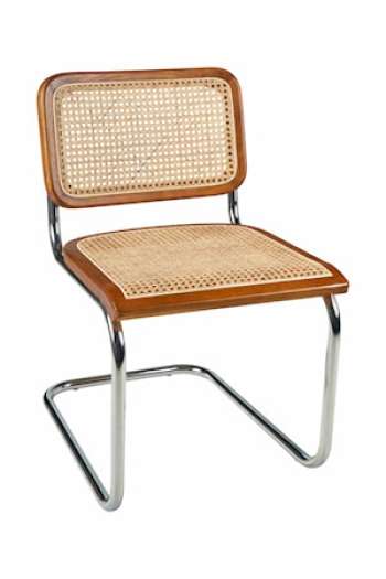 Tryggve stol i stål och trä, brunbetsad