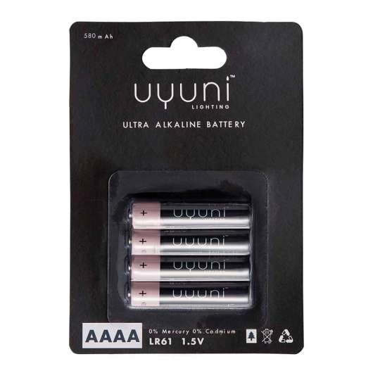 Uyuni Lighting - Batterier 4-pack AAAA Svart