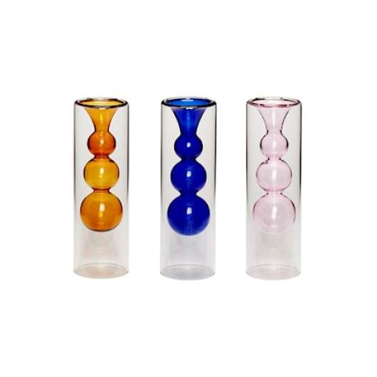 Vaser Glas Blå/Rosa/Orange