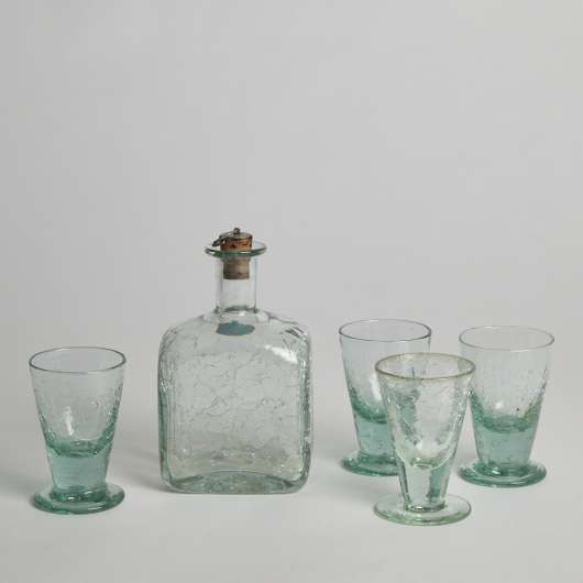 Vintage - Karaff och 4 st Snapsglas, Skansens Glas