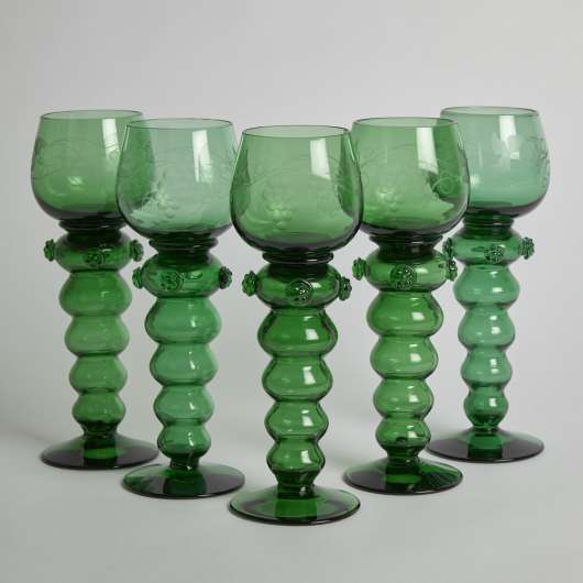 Vintage - Remmare i Grönt Glas 5 st
