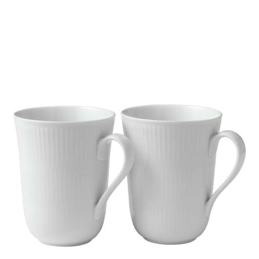 White Fluted Mugg 33 cl 2-pack
